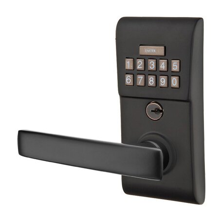 Geneva Left Hand Modern Lever with Electronic Keypad Lock in Flat Black