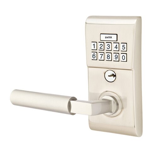 Hercules Left Hand Modern Lever with Electronic Keypad Lock in Satin Nickel