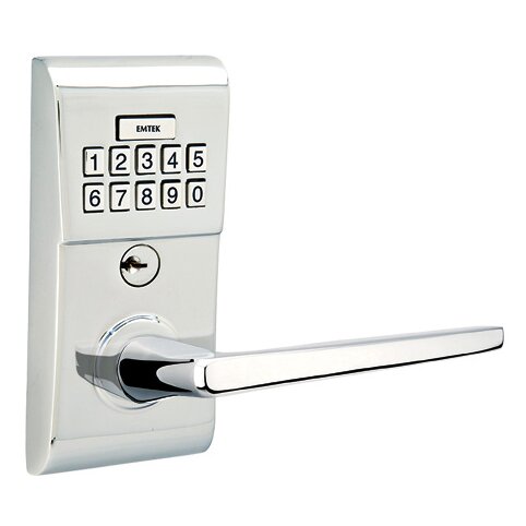 Hermes Right Hand Modern Lever with Electronic Keypad Lock in Polished Chrome