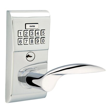 Mercury Right Hand Modern Lever with Electronic Keypad Lock in Polished Chrome