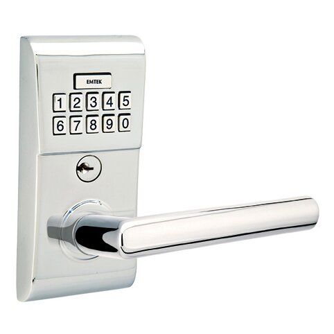 Stuttgart Right Hand Modern Lever with Electronic Keypad Lock in Polished Chrome