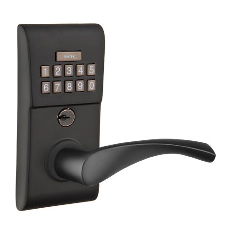 Triton Right Hand Modern Lever with Electronic Keypad Lock in Flat Black
