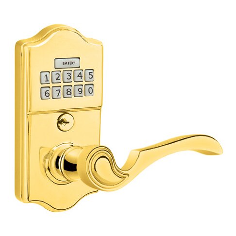 Coventry Right Hand Classic Lever Storeroom Electronic Keypad Lock in Polished Brass