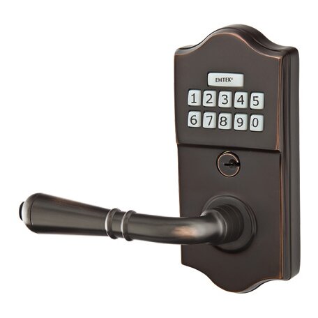 Turino Left Hand Classic Lever Storeroom Electronic Keypad Lock in Oil Rubbed Bronze