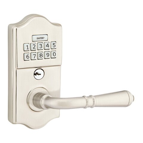 Turino Right Hand Classic Lever Storeroom Electronic Keypad Lock in Satin Nickel