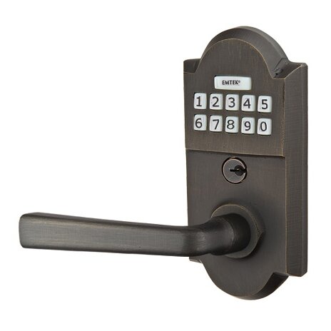Cimarron Left Hand Sandcast Bronze Lever Storeroom Electronic Keypad Lock in Medium Bronze