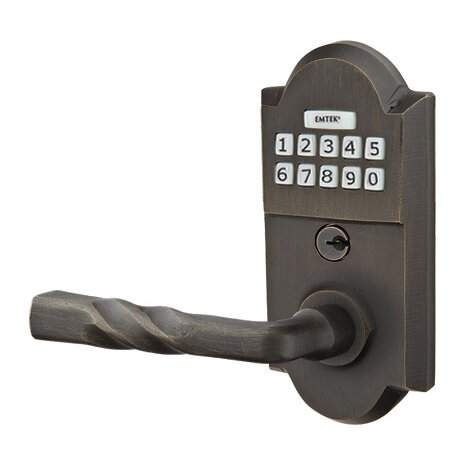 Montrose Left Hand Sandcast Bronze Lever Storeroom Electronic Keypad Lock in Medium Bronze