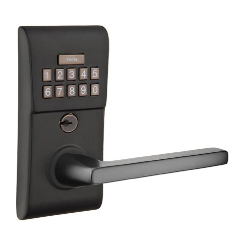 Helios Modern Lever Storeroom Electronic Keypad Lock in Flat Black