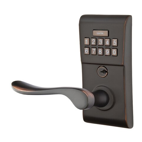 Luzern Left Hand Modern Lever Storeroom Electronic Keypad Lock in Oil Rubbed Bronze