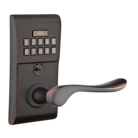 Luzern Right Hand Modern Lever Storeroom Electronic Keypad Lock in Oil Rubbed Bronze