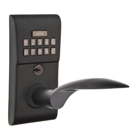 Mercury Modern Lever Storeroom Electronic Keypad Lock in Flat Black