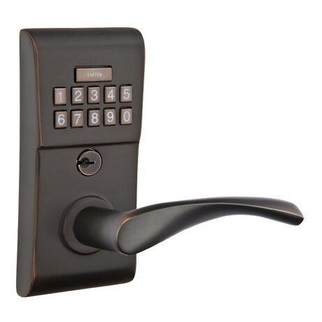 Triton Right Hand Modern Lever Storeroom Electronic Keypad Lock in Oil Rubbed Bronze