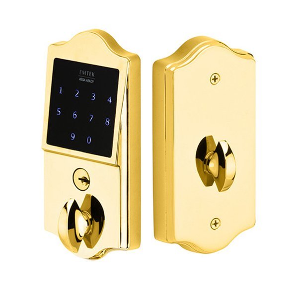 EMTouch Classic Electronic Touchscreen Deadbolt in Polished Brass