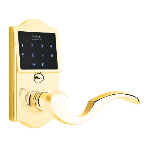EMTouch Classic Keypad with Right Handed Cortina Lever in Polished Brass