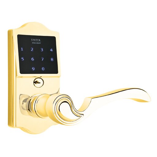 EMTouch Classic Keypad with Right Handed Coventry Lever in Polished Brass