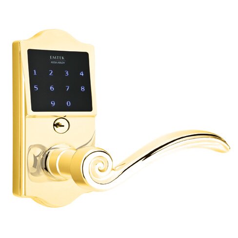 EMTouch Classic Keypad with Right Handed Elan Lever in Polished Brass