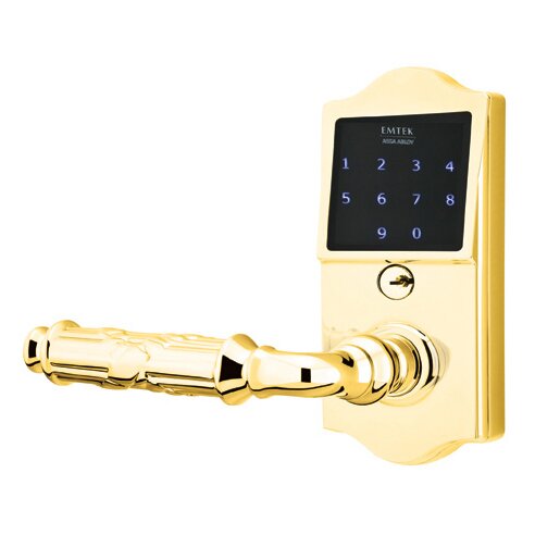 EMTouch Classic Keypad with Left Handed Ribbon & Reed Lever in Polished Brass