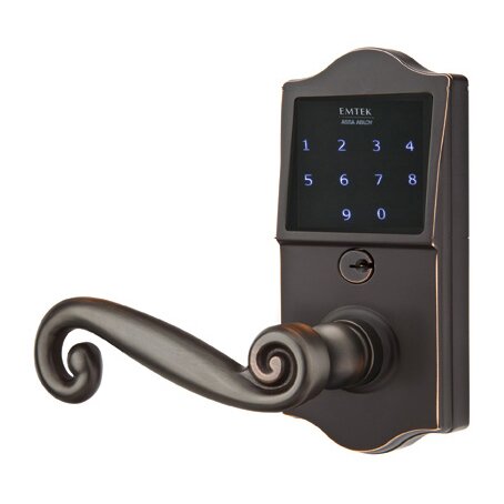 EMTouch Classic Keypad with Left Handed Rustic Lever in Oil Rubbed Bronze
