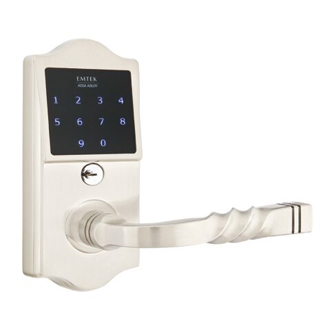 EMTouch Classic Keypad with Right Handed Santa Fe Lever in Satin Nickel