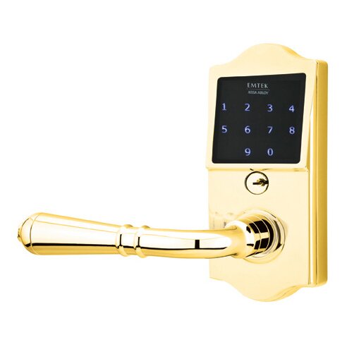 EMTouch Classic Keypad with Left Handed Turino Lever in Polished Brass