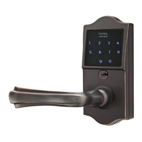 EMTouch Classic Keypad with Left Handed Wembley Lever in Oil Rubbed Bronze