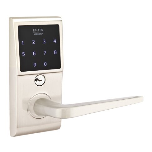 Athena Right Hand Emtouch Lever with Electronic Touchscreen Lock in Satin Nickel
