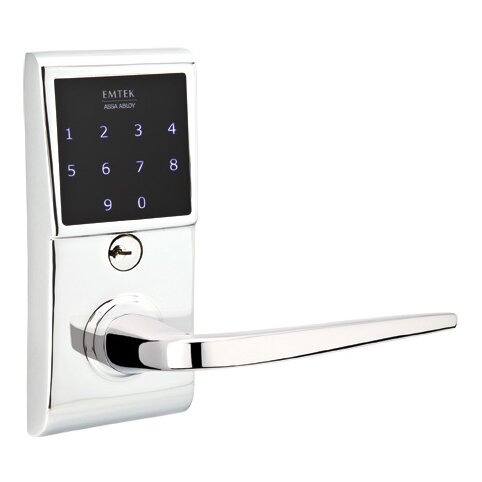 Athena Right Hand Emtouch Lever with Electronic Touchscreen Lock in Polished Chrome