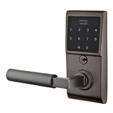 Hercules Left Hand Emtouch Lever with Electronic Touchscreen Lock in Oil Rubbed Bronze