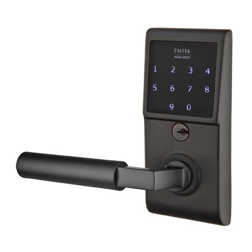 Hercules Left Hand Emtouch Lever with Electronic Touchscreen Lock in Flat Black