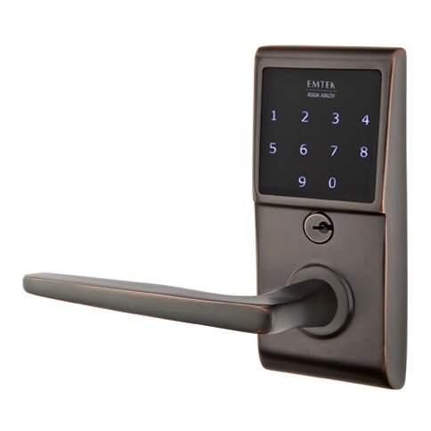 Hermes Left Hand Emtouch Lever with Electronic Touchscreen Lock in Oil Rubbed Bronze