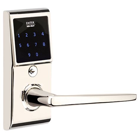 Hermes Right Hand Emtouch Lever with Electronic Touchscreen Lock in Polished Nickel