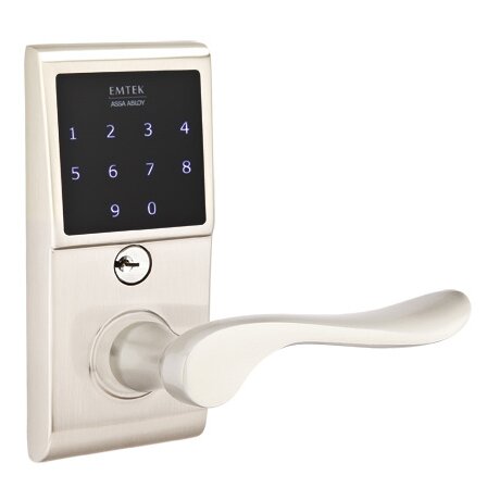 Luzern Right Hand Emtouch Lever with Electronic Touchscreen Lock in Satin Nickel