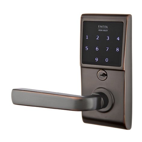 Sion Left Hand Emtouch Lever with Electronic Touchscreen Lock in Oil Rubbed Bronze