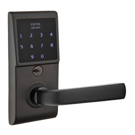 Sion Right Hand Emtouch Lever with Electronic Touchscreen Lock in Flat Black