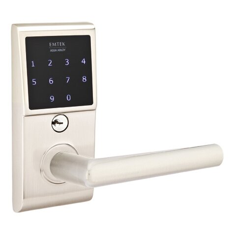 Stuttgart Right Hand Emtouch Lever with Electronic Touchscreen Lock in Satin Nickel