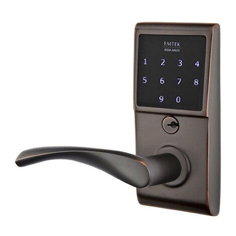 Triton Left Hand Emtouch Lever with Electronic Touchscreen Lock in Oil Rubbed Bronze