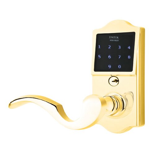 EMTouch Classic Keypad with Left Handed Cortina Lever Storeroom in Polished Brass
