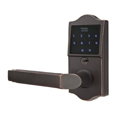 EMTouch Classic Keypad with Left Handed Milano Lever Storeroom in Oil Rubbed Bronze