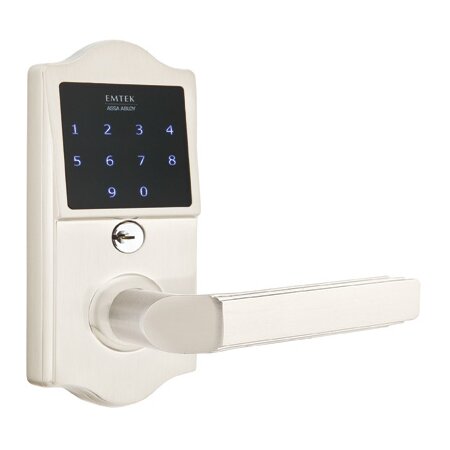 EMTouch Classic Keypad with Right Handed Milano Lever Storeroom in Satin Nickel