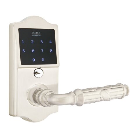EMTouch Classic Keypad with Right Handed Ribbon & Reed Lever Storeroom in Satin Nickel