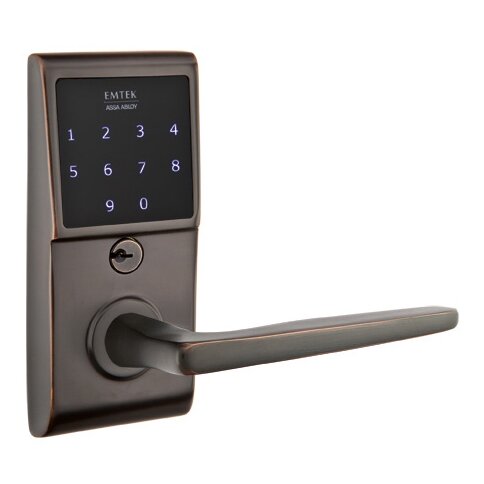 Hermes Right Hand Emtouch Storeroom Lever with Electronic Touchscreen Lock in Oil Rubbed Bronze