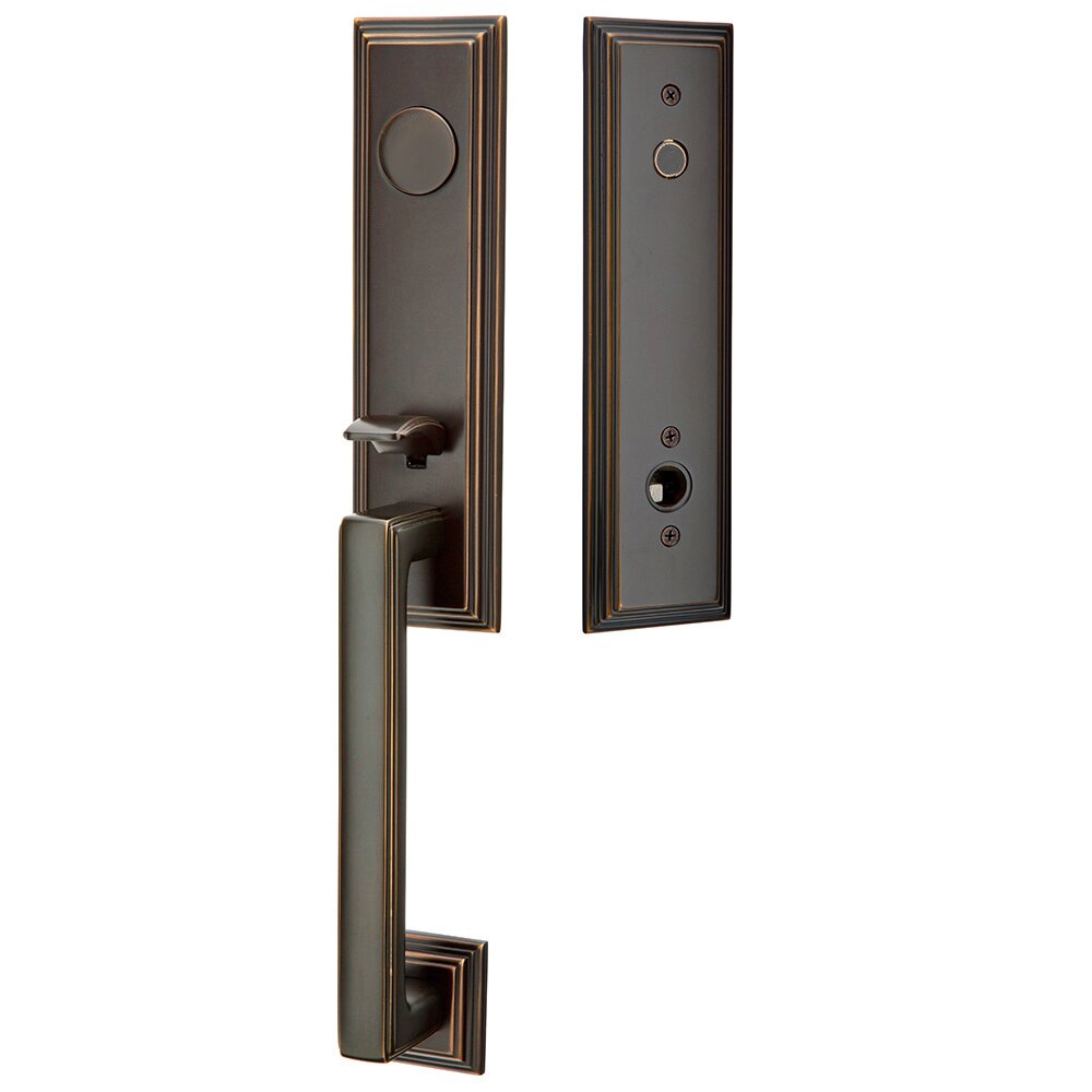 Dummy Wilshire Handleset with Freestone Left Handed Lever in Oil Rubbed Bronze