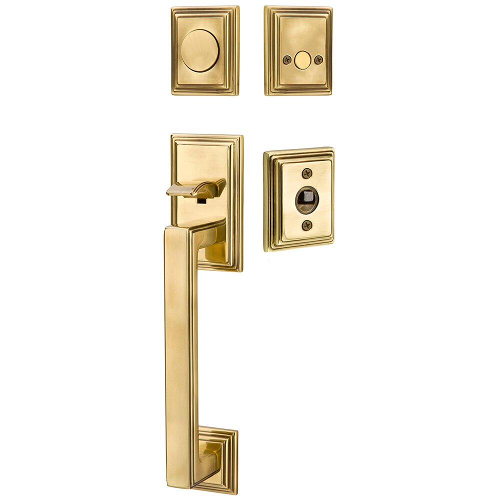 Dummy Hamden Handleset with Providence Crystal Knob in French Antique Brass