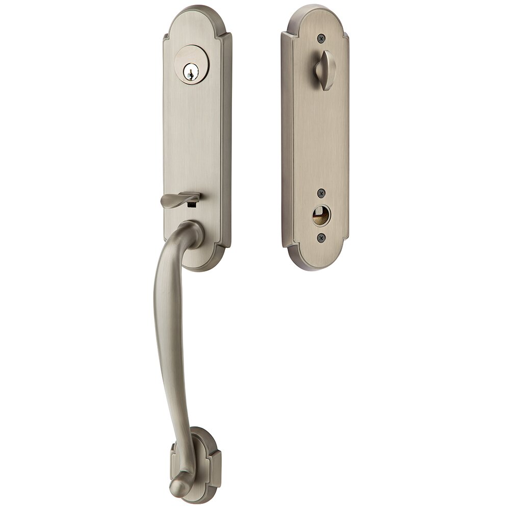Single Cylinder Richmond Handleset with Windsor Crystal Knob in Pewter
