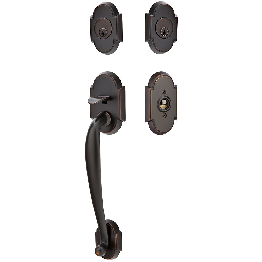 Double Cylinder Nashville Handleset with Ebony Knob in Oil Rubbed Bronze