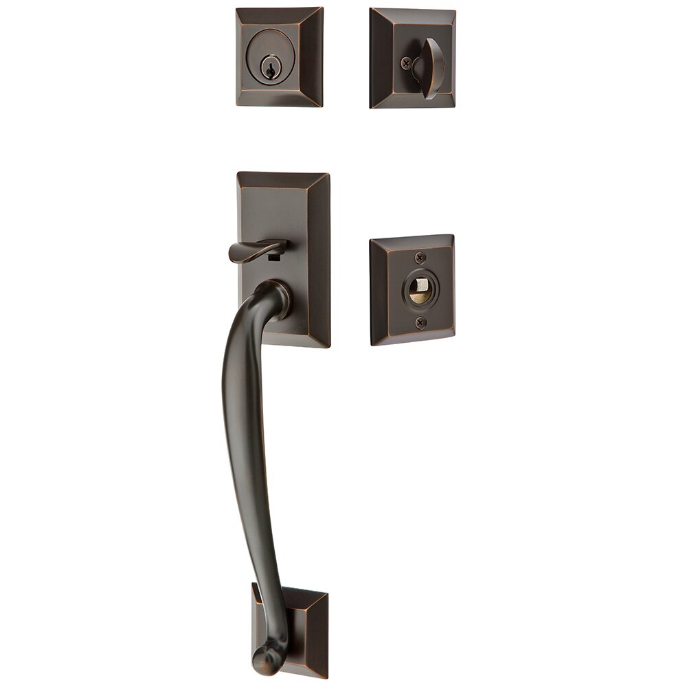 Single Cylinder Franklin Handleset with Astoria Crystal Knob in Oil Rubbed Bronze