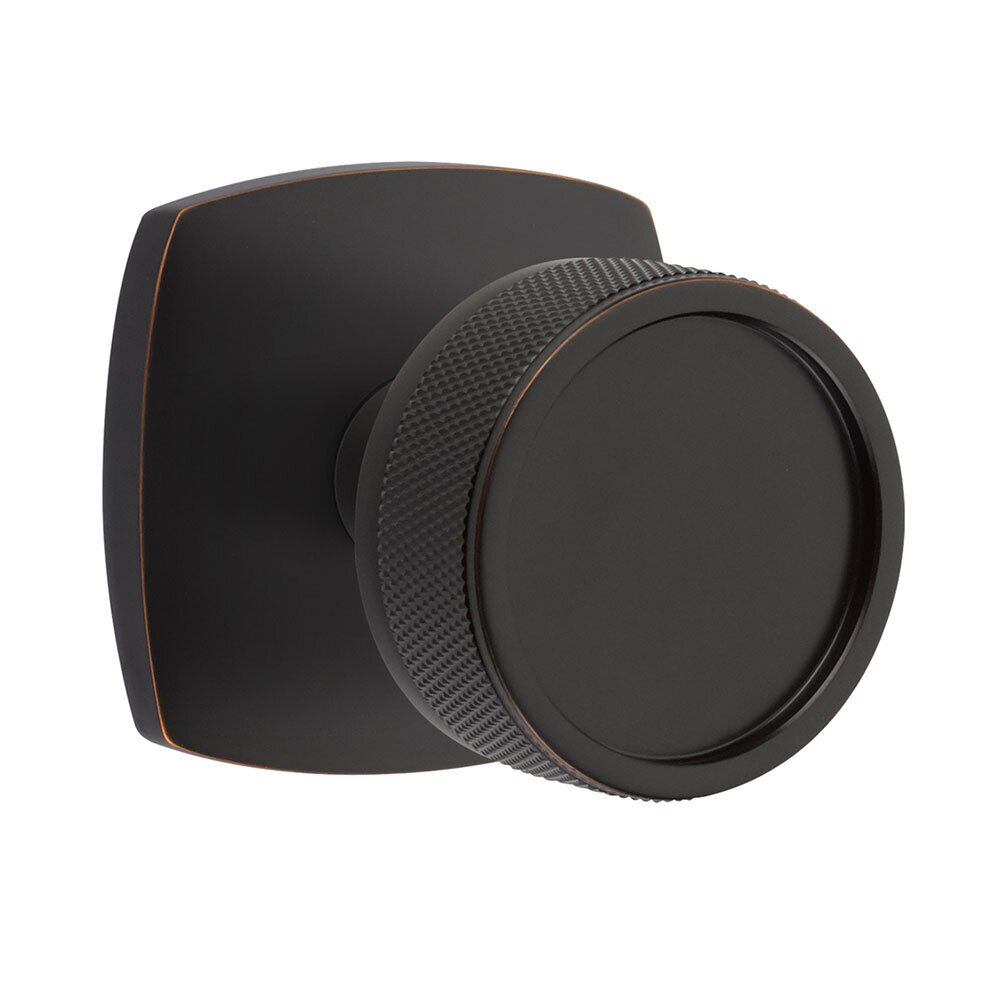 Privacy Urban Modern Rosette with Conical Stem and Knurled Knob in Oil Rubbed Bronze