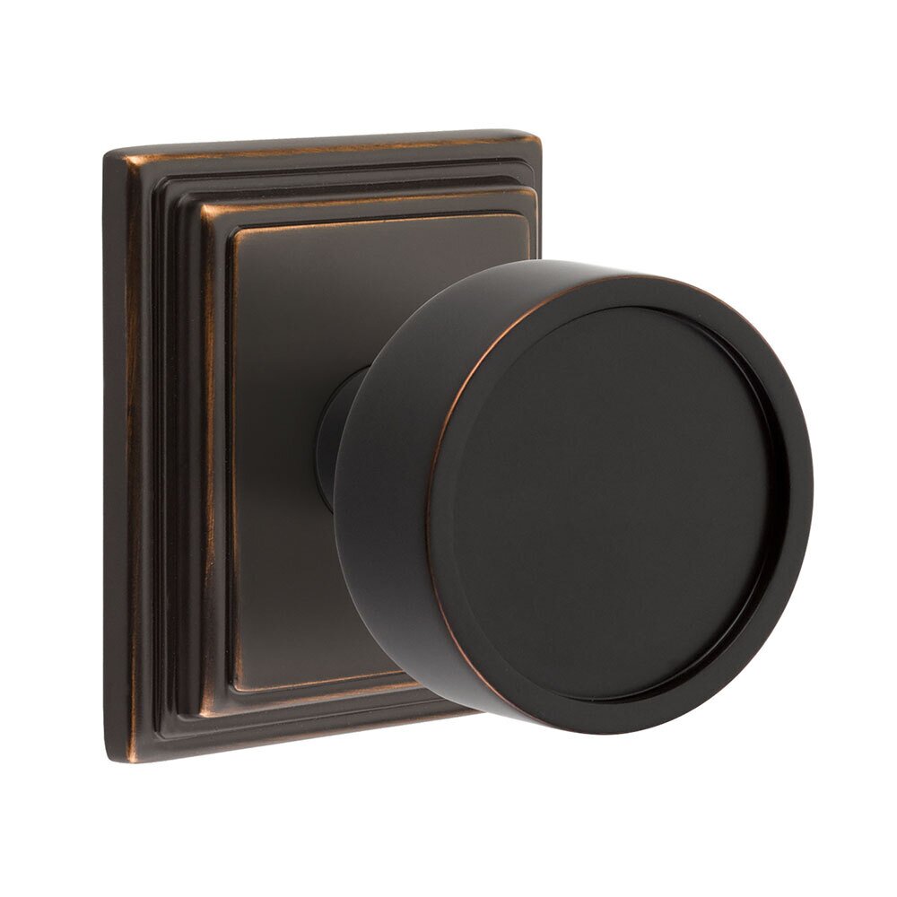Passage Verve Door Knob And Wilshire Rose with Concealed Screws in Oil Rubbed Bronze