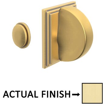 Arched Thumbturn with Wilshire Single Rosette Privacy Door Bolt in Satin Brass