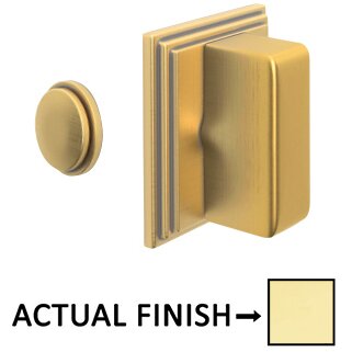 Rectangular Thumbturn with Wilshire Single Rosette Privacy Door Bolt in Polished Brass